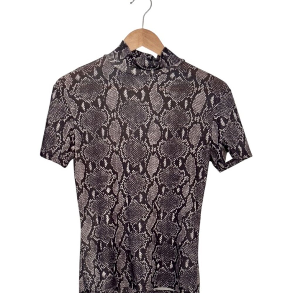 Vintage 90s Snakeskin Turtleneck Top